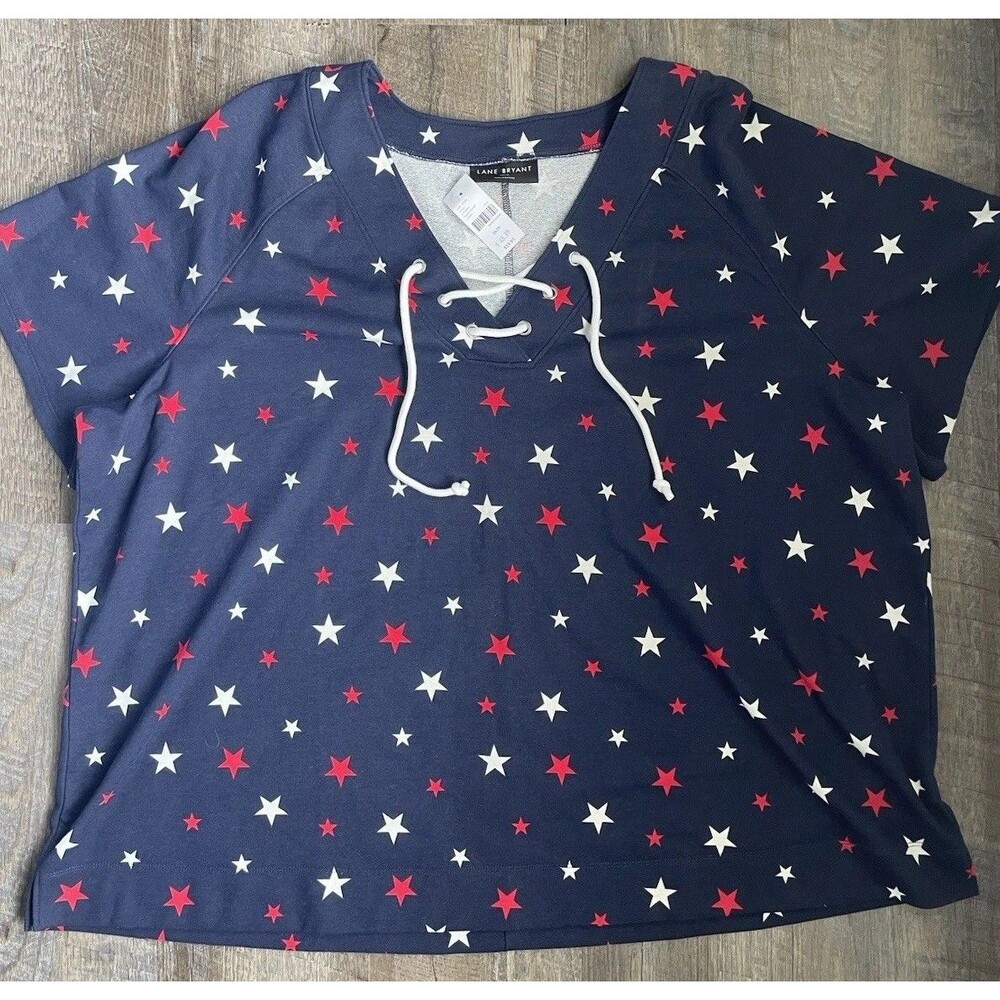 NWT Lane Bryant American Stars Shirt Short Sleeve Plus Sz 26/28